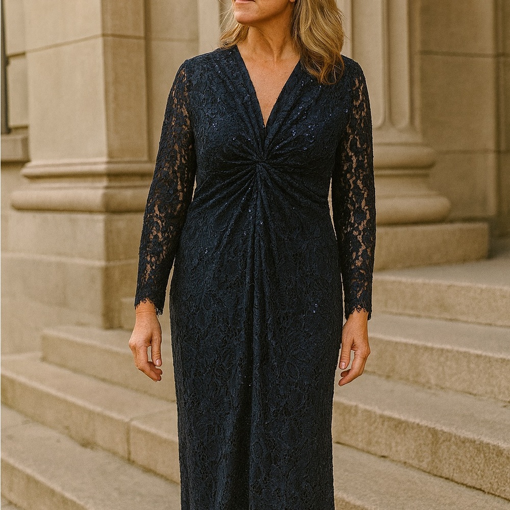 Tahari‎ Midnight Lace Wedding Dress